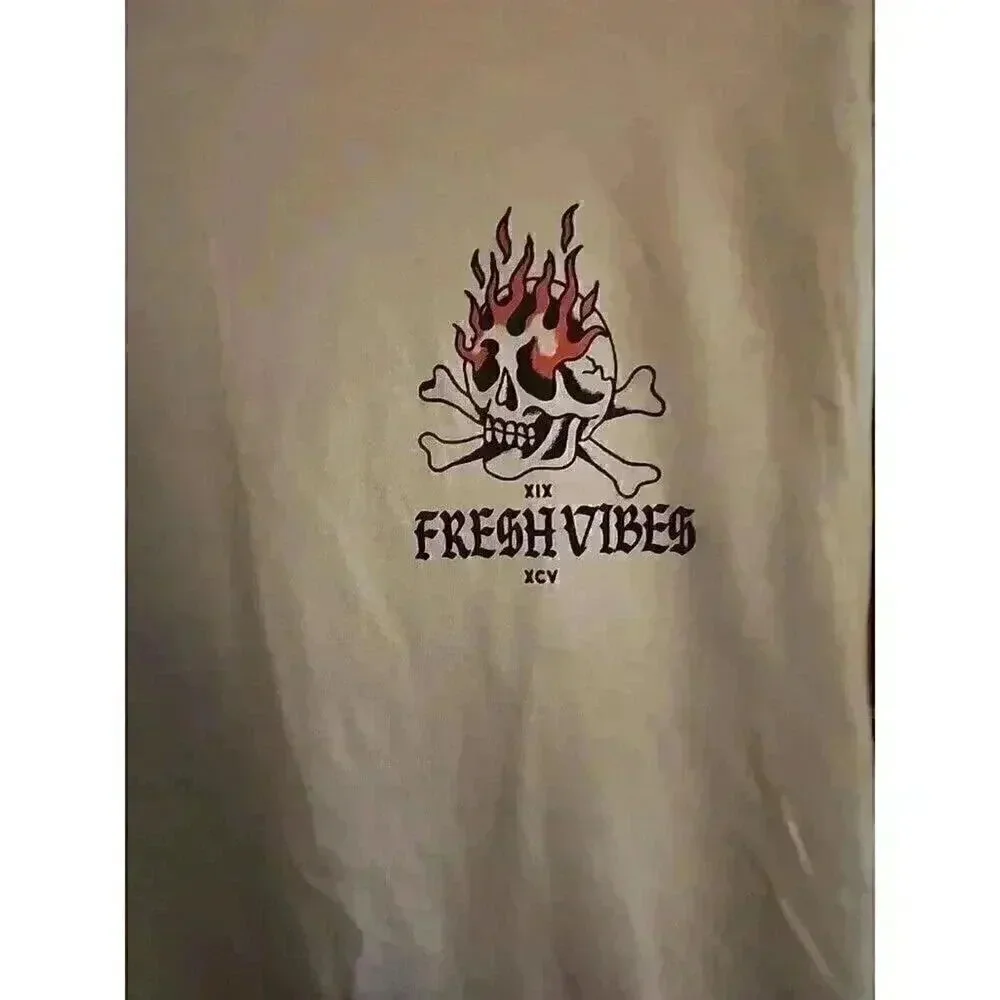Fresh Vibes Burn One T Shirt‎ Mens Sz M Graphic Print Short Sleeve CR6 Excellent
